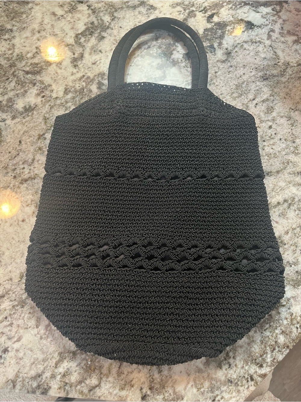 Black Woven Tote Bag